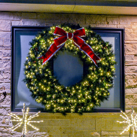 LED 60" Mixed Noble Wreath with Warm White Concaves