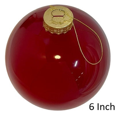 Shatterproof Ball with Cap 6" Unplated