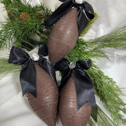 3 - 7" Chocolate Brown Fancy Ornament