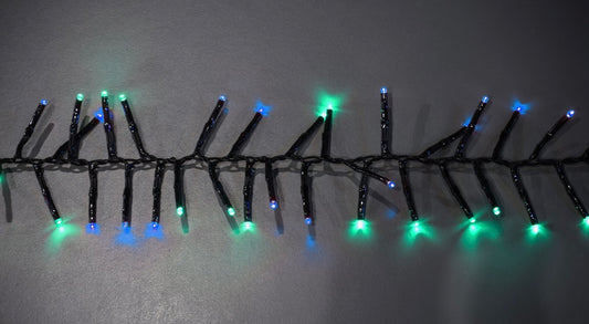 25' Long 760 count 3mm Cluster String Lights with Remote and Multi-Function Effects
