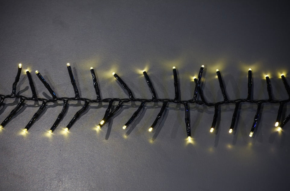 25' Long 760 count 3mm Cluster String Lights with Remote and Multi-Function Effects