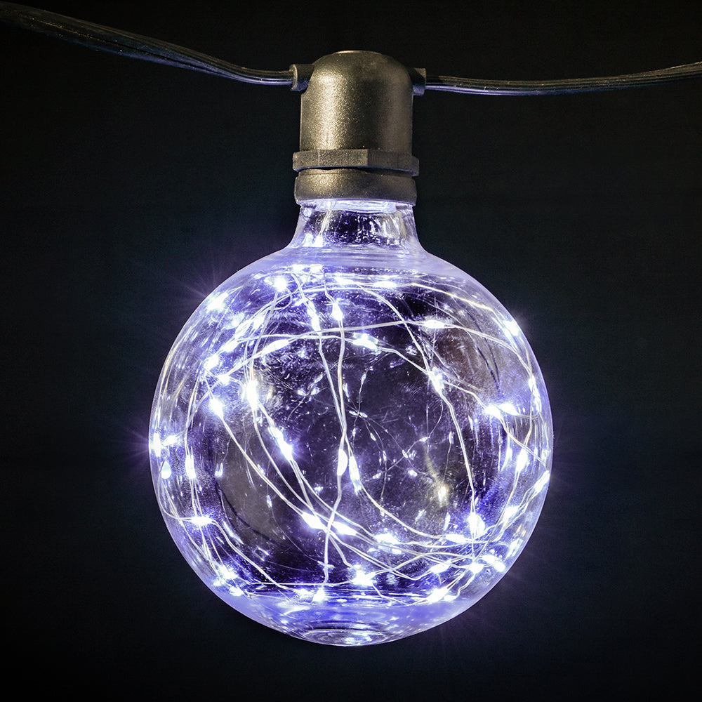 globe grow light bulb G125 Plastic Globe Bulb with Fairy Lights Inside White