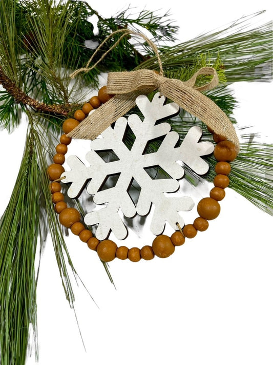 Snowflake Bead Ornament - Set of 3