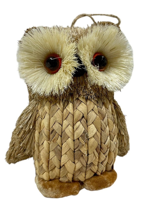 Natural Braided Owl Ornament