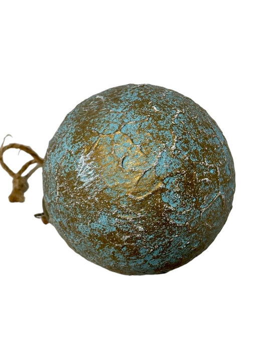 4" Turquoise Copper/Gold Ornament - Set of 6
