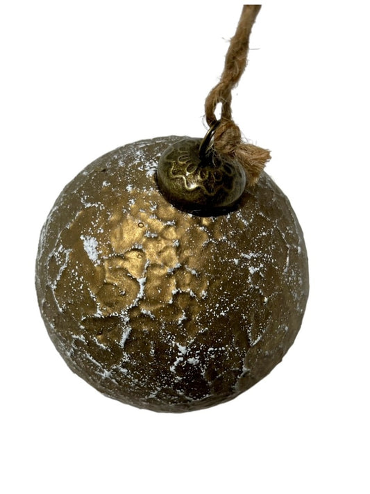 Old Textured Gold Ornaments - Set of 4