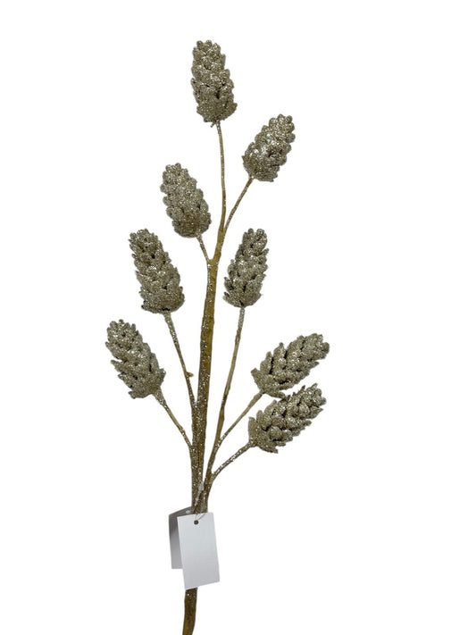 26" Champagne Pinecone Spray