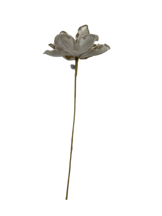 Velvet Magnolia Floral Stem with Glitter Center