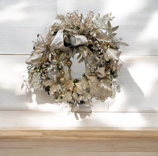 32" Custom Champagne Finial Wreath