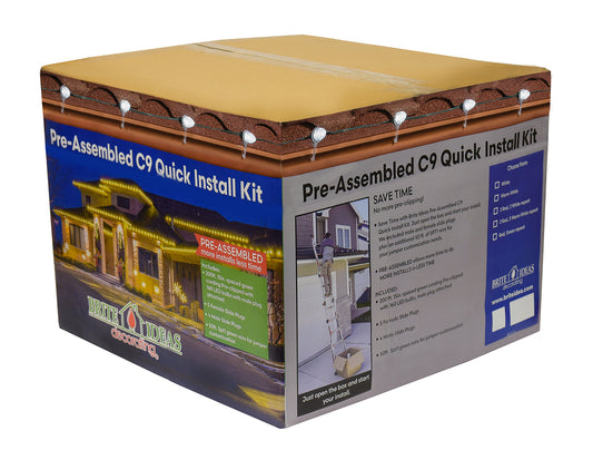 Pre-Assembled C9 Quick Install Kit with White C9 Bulbs