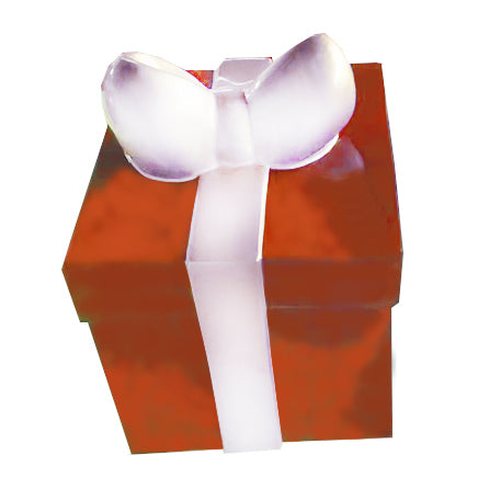 Fiberglass Giftbox Red Box, White Bow - 18"x18"x22"