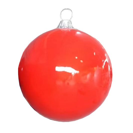 52" Fiberglass Ornament - Red with Silver Cap