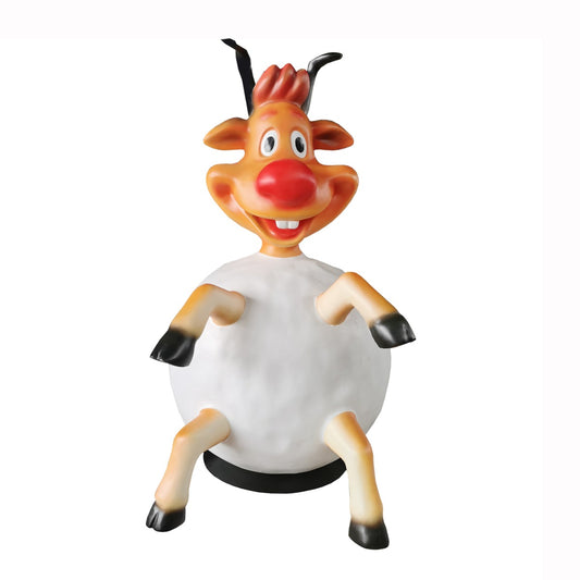 Fiberglass Snowball Reindeer - 60"
