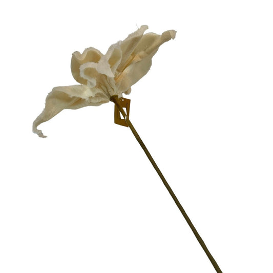 6 Cream Felt Poinsettia Stems