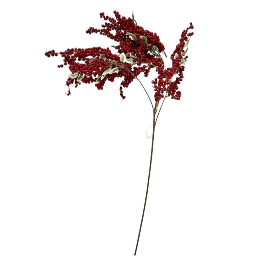 6 Burgundy Red Frosted Berries