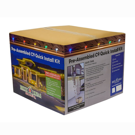Pre-Assembled C9 Quick Install Kit with Multi Color C9 Bulbs (RD GR BL GD & WH)