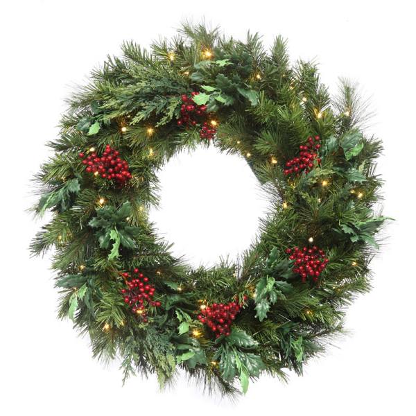 30" Estate Wreath Battery Powered
