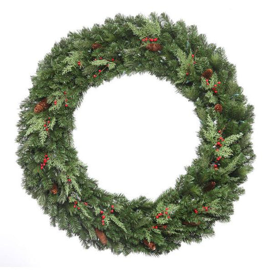 LED 48" Mountain Pine Wreath Warm White