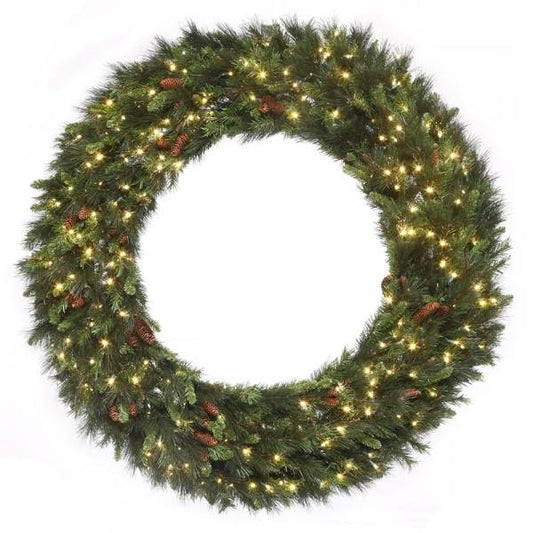 LED 60" Mixed Noble Wreath with Warm White Concaves