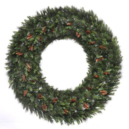 LED 72" Mixed Noble Wreath with Warm White Concaves