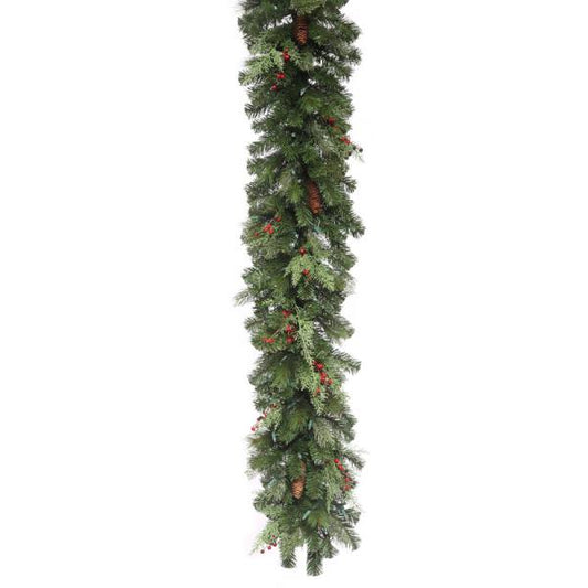 LED 14"x9' Mountain Pine Garland Warm White