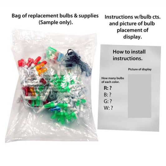 LED Bells with Holly Replacement Strand