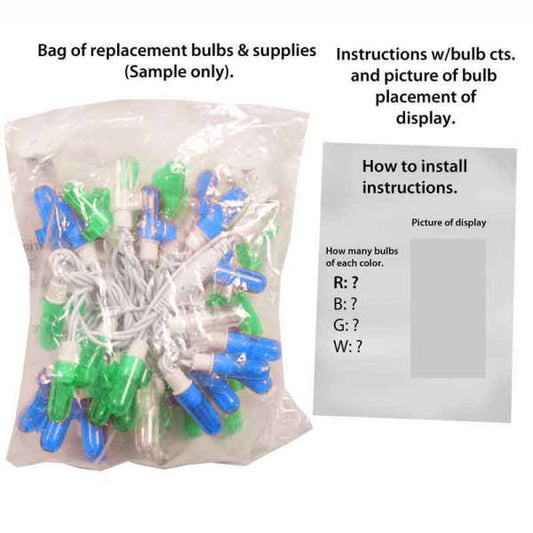 LED Gift Box Blue/Green Replacement Strand