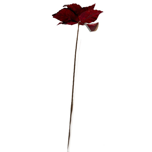 6 Red/Black Plaid Poinsettia w/Matte Red Jinglebells