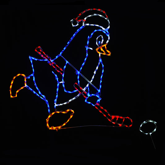 LED Hockey Penguin w/ Puck (Right Facing)