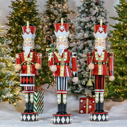 61" Iron Nutcracker with Trumpet & LED lights