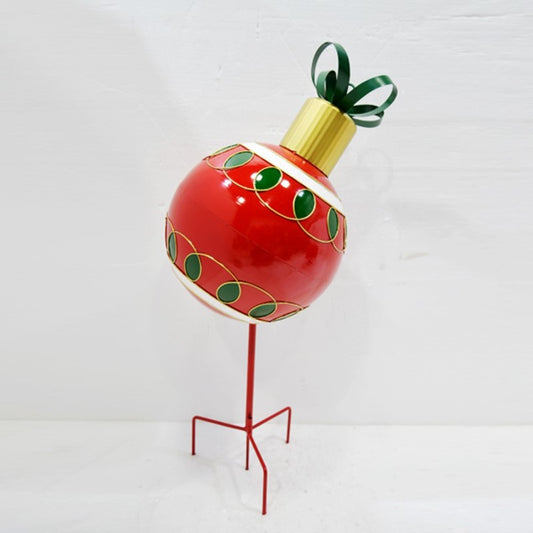 36" Red Christmas Ball Ornament Metal