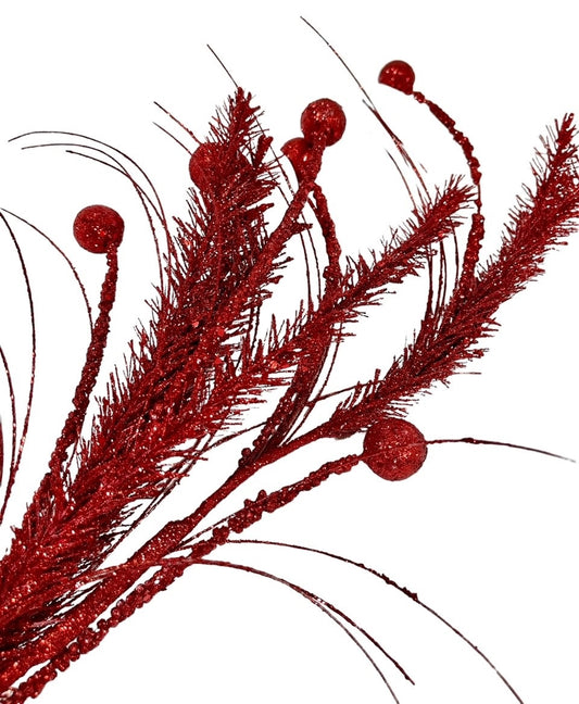 5 Red Glitter Ball Burst