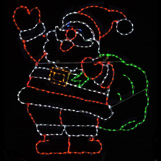 LED Jolly Santa with Bag