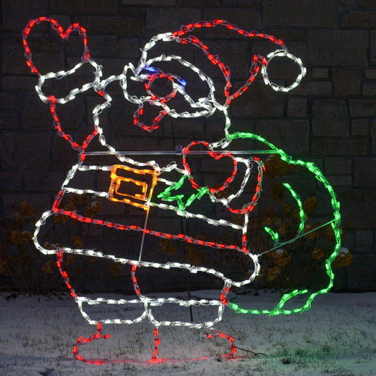 LED Jolly Santa with Bag