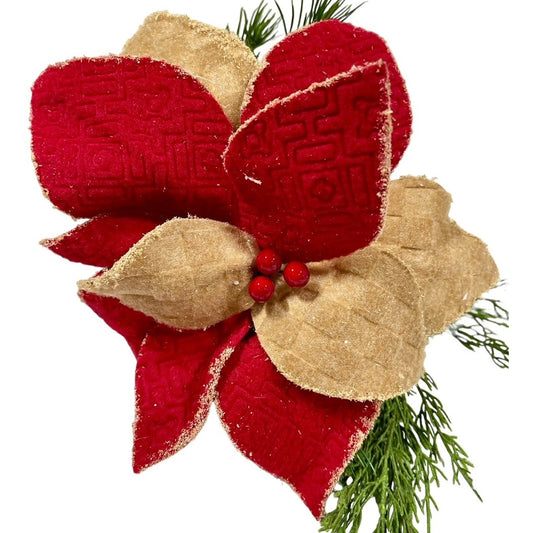 6 Tan and Red Textured Magnolia