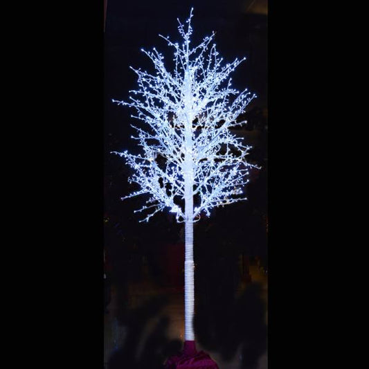 LED 12' Linden Tree, White Trunk, White Lights