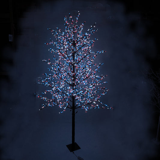 LED 15' Linden Tree, Brown Trunk, RGB Lights - App Controlled