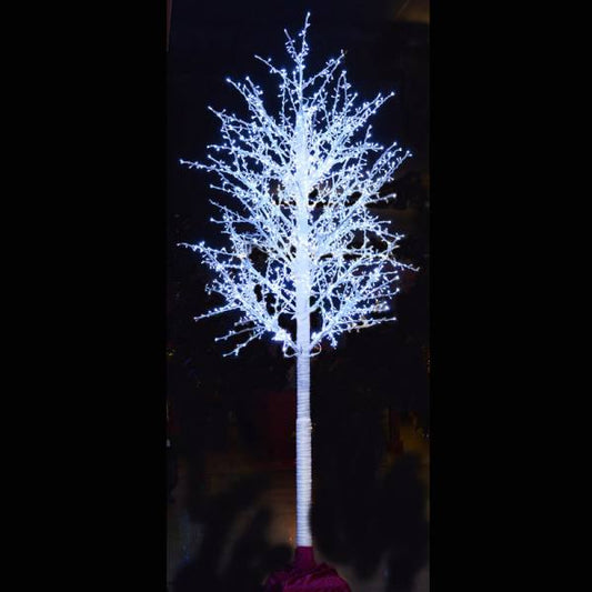 LED 15' Linden Tree, White Trunk, White Lights