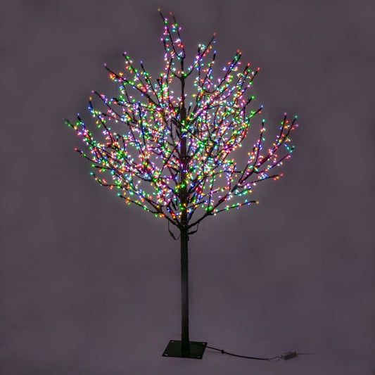 LED 8' Linden Tree, Brown Trunk, RGB Lights - App Controlled