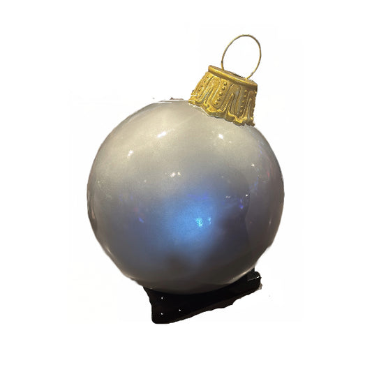 24" Fiberglass Ornament - Silver with Gold Cap