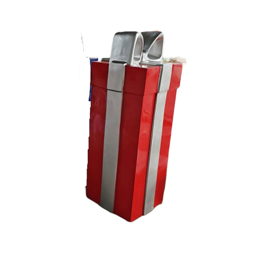 Fiberglass Present Red with Silver Bow