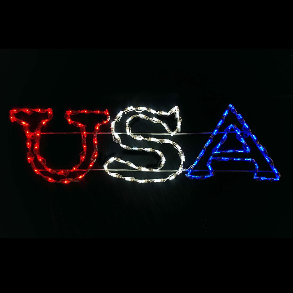 LED USA Sign RWB