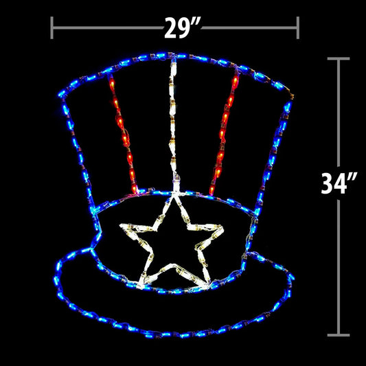 LED Uncle Sam Hat RWB