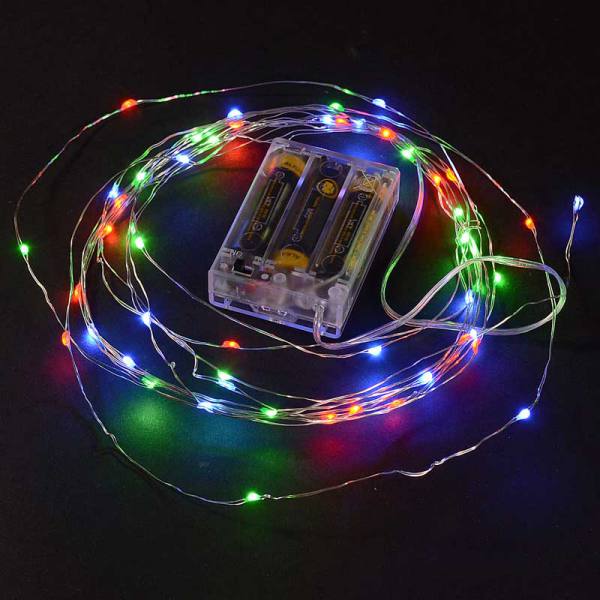 Wire Lights - 50 Bulbs Battery Operated - 16' length