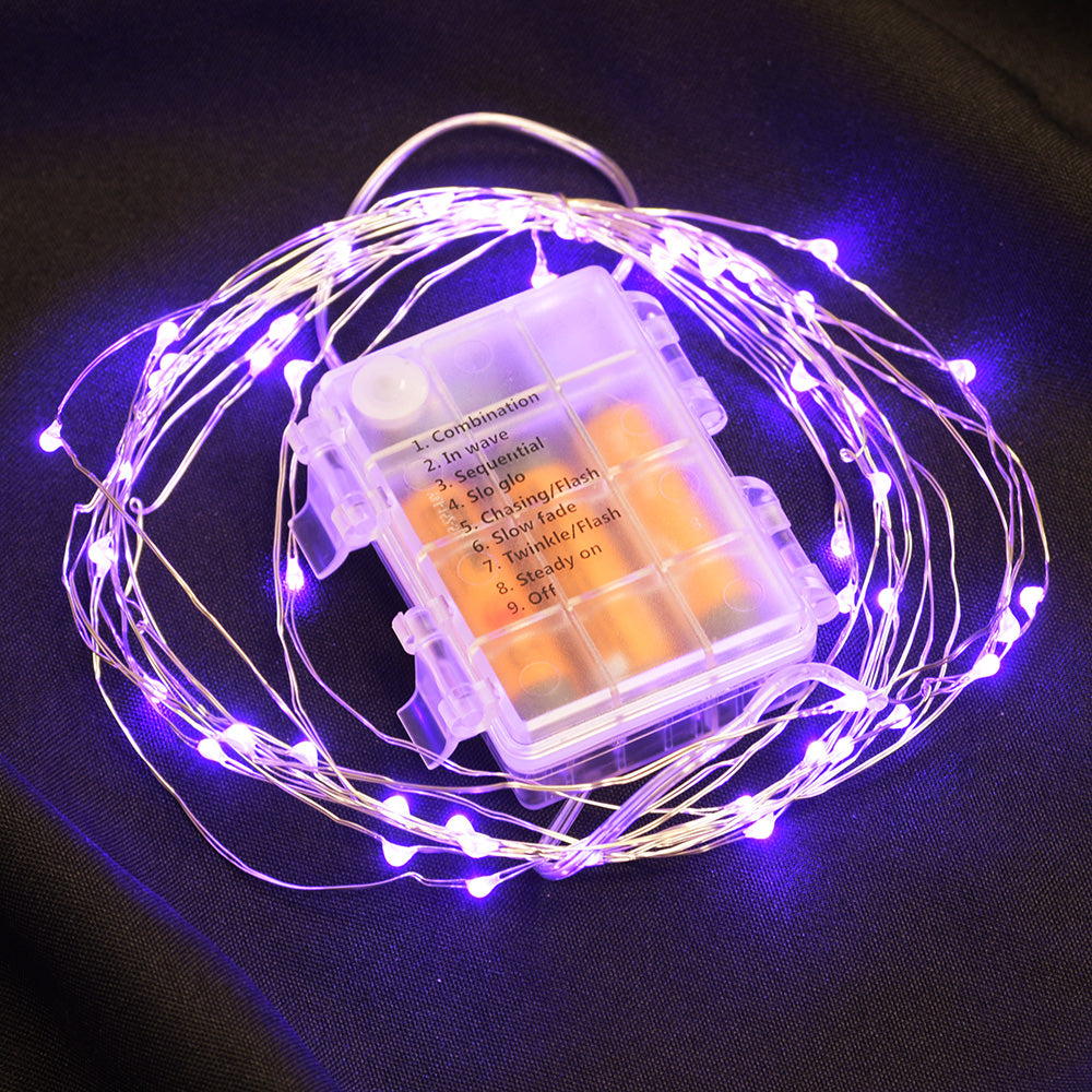 Wire Lights - 50 Bulbs Battery Operated - 16' length