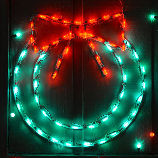 LED 22" Wreath with Bow