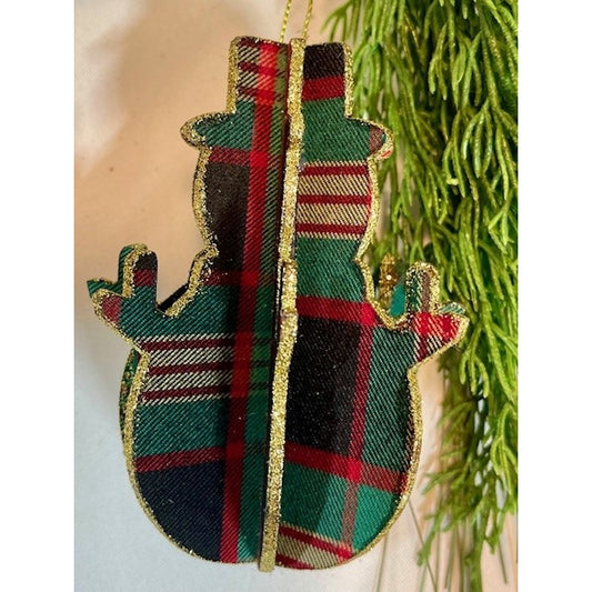 4 Plaid Dimensional Snowman
