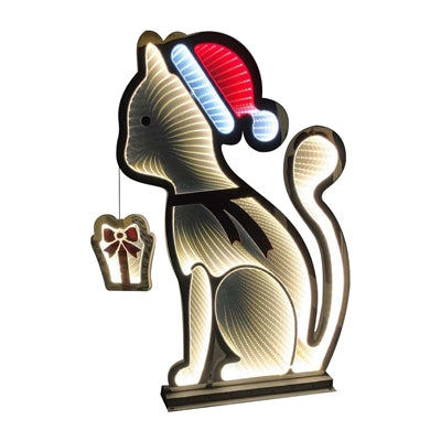 Infinity Cat with Santa Hat 30.5"