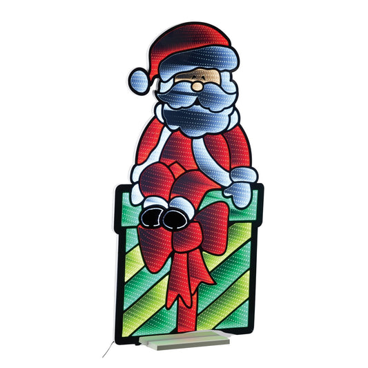 Santa on Package Infinity Light 47" H
