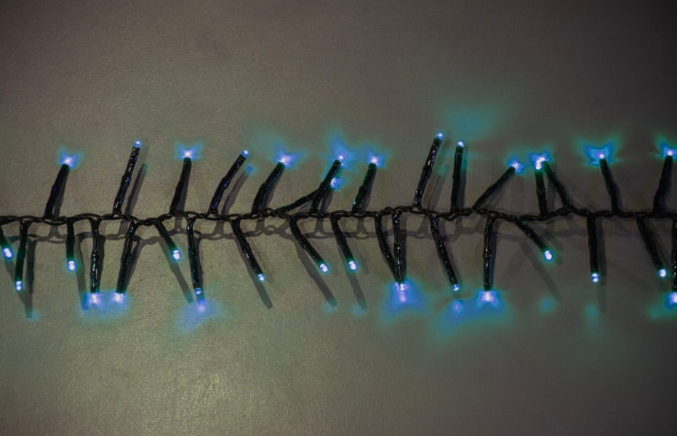 25' Long 760 count 3mm Cluster String Lights with Remote and Multi-Function Effects